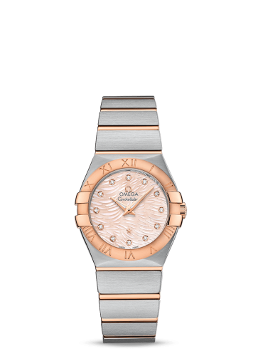 Omega Constellation Quartz 27 Brushed Stainless Steel / Red Gold / Pink MOP